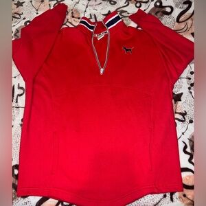 Pink Victoria secret half zip sweater